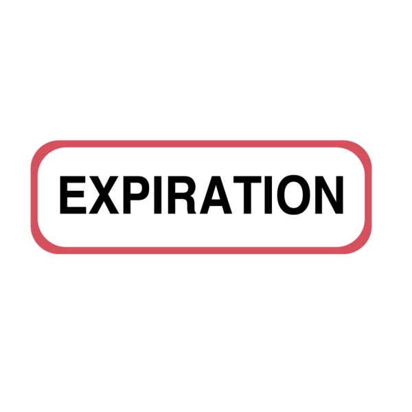 Nevs Position Labels - Expiration 1/2" x 1-1/2" White w/Red & Black XP-219 - main